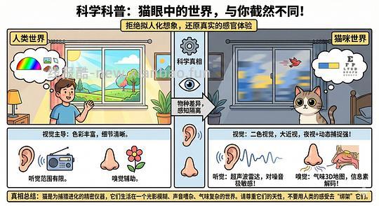 讨论/【科普】猫眼里看到的世界和猫并不想看的世界💁🏻请停止幻想，猫不需要这些 - 线报酷